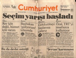 Cumhuriyet Gazetesi 20 Şubat 1989 - Seçim Yarışı Başladı GZ64413 - 1
