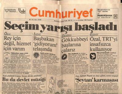 Cumhuriyet Gazetesi 20 Şubat 1989 - Seçim Yarışı Başladı GZ64413 - 1