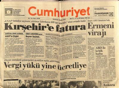 Cumhuriyet Gazetesi 20 Şubat 1990 - Fotoğraf Ustası Ara Gülerin Yapıtları Ortaköy Ayşe Takı Galerisinde GZ85041 - 1
