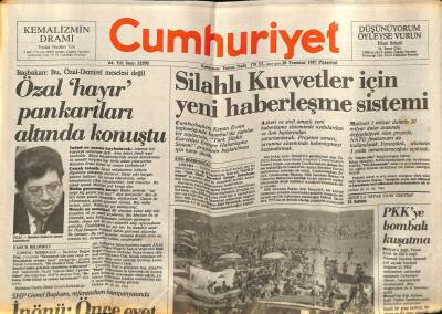 Cumhuriyet Gazetesi 20 Temmuz 1987 - Silahlı Kuvvetler İçin Yeni Haberleşme Sistemi GZ62161 - 2