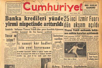 Cumhuriyet Gazetesi 21 Ağustos 1956 - Londrada Müzakere Hazırlığı - Libya Meliki Savarona İle Beyruta Hareket Etti GZ119850 - 1