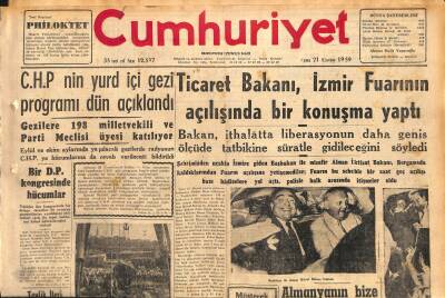 Cumhuriyet Gazetesi 21 Ağustos 1959 - Ticaret Bakanı , İzmir Fuarının Açılışında Bir Konuşma Yaptı GZ120344 - 1