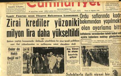 Cumhuriyet Gazetesi 21 Ağustos 1960 - Kolera Tehlikesine Karşı Tedbir Alındı GZ110051 - 1