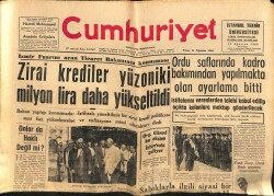 Cumhuriyet Gazetesi 21 Ağustos 1960 - Zirai Krediler Yüzoniki Milyon Lira Daha Yükseltildi GZ70163 - 1