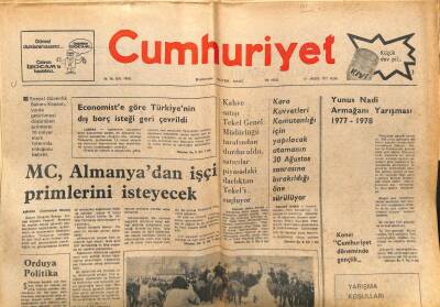 Cumhuriyet Gazetesi 21 Ağustos 1977 - DenktaşRumlar 1960 Anayasasına Göre Kıbrısa Devlet Başkanı Seçemezler GZ103256 - 2