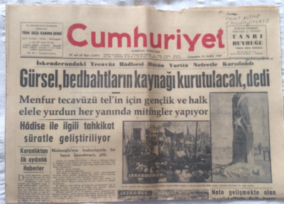 Cumhuriyet Gazetesi 21 Aralık 1960 - Gürsel,Bedbahtların Kaynağı Kurutulacak Dedi - GZ19362 - 1