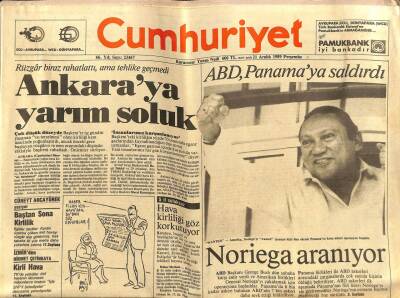 Cumhuriyet Gazetesi - 21 Aralık 1989 - ABD Panamaya Saldırdı,Noriega Aranıyor GZ99350 - 1