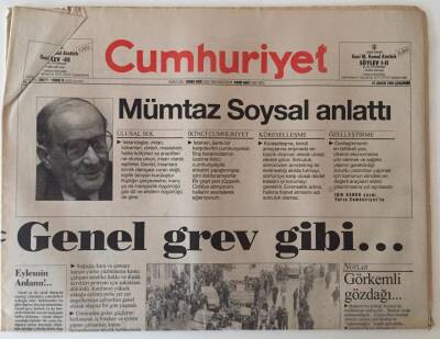 Cumhuriyet Gazetesi 21 Aralık 1994 - Genel Grev Gibi ... GZ25038 - 1