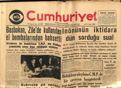 Cumhuriyet Gazetesi 21 Ekim 1958 - Bir Hastanın Kalbi Elektrik Pili İle Çalıştırılıyor GZ78071 - 1