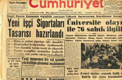 Cumhuriyet Gazetesi 21 Eylül 1960 - İşçi Sigortaları Tasarısı Hazırlandı GZ110074 - 1