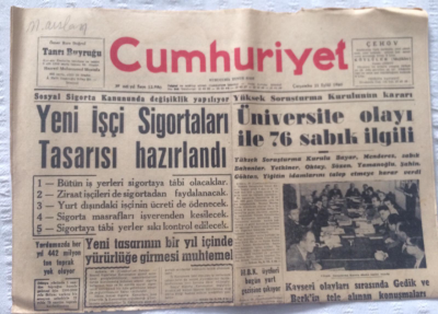 Cumhuriyet Gazetesi 21 Eylül 1960 - Üniversite Olayı İle 76 Sabık İlgili - GZ19347 - 1
