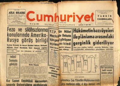Cumhuriyet Gazetesi 21 Eylül 1963 - Adanada Sahte 1000 Liralık Basan Bir Şebeke Ele Geçirildi GZ98175 - 1