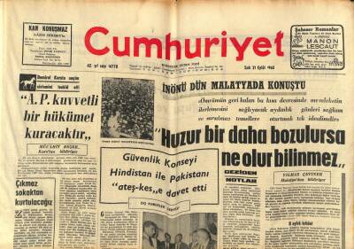 Cumhuriyet Gazetesi 21 Eylül 1965 - Kızıl Çin Hindistana Yeni Bir Nota Verdi GZ85416 - 1