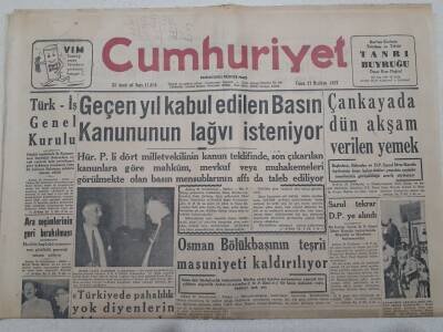 Cumhuriyet Gazetesi 21 Haziran 1957 - Osman Bölükbaşının Teşrii Masuniyeti Kaldırılıyor GZ71926 - 1