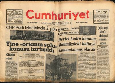 Cumhuriyet Gazetesi 21 Kasım 1965 - Haymanada Tifo Salgın Halini Aldı - Devlet Kadro Kanunu Önümüzdeki Haftaya Tamamlanmış Olacak GZ121839 - 1