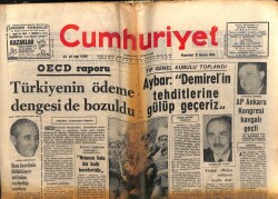 Cumhuriyet Gazetesi 21 Kasım 1966 - Aybar Demirelin Tehditlerine Güler Geçeriz GZ103141 - 2