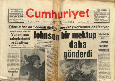 Cumhuriyet Gazetesi 21 Kasım 1967 - İlk Hint Füzesi Atıldı GZ80320 - 1
