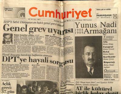 Cumhuriyet Gazetesi 21 Kasım 1988 - Doğum Günü Hediyesi GZ56969 - 1