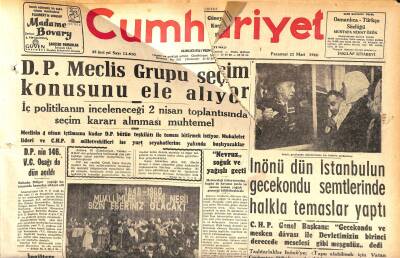 Cumhuriyet Gazetesi 21 Mart 1960 - Eisenhower Hrutçefe Bir Mesaj Gönderdi - İnönü Dün İstanbulun Gecekondu Semtlerinde Halkla Temaslar Yaptı GZ120004 - 1