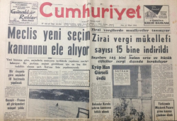 Cumhuriyet Gazetesi 21 Mart 1961 - Meclis Yeni Seçim Kanununu Ele Alıyor - GZ12586 - 1