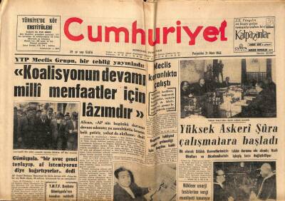 Cumhuriyet Gazetesi 21 Mart 1963 - Papa Dün Vatikanda Erkini Kabul Etti, Metin Milli Takım Kadrosundan Çıkarıldı GZ84494 - 1