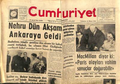 Cumhuriyet Gazetesi 21 Mayıs 1960 - Macmillan Diyor ki, Paris Olayları Vahim Sonuçları Vahim Sonuçlar Doğurabilir GZ88115 - 1