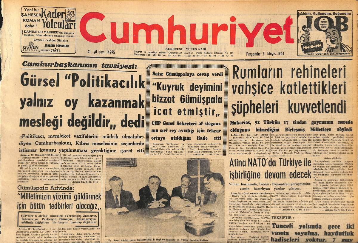 Cumhuriyet Gazetesi 21 Mayıs 1964 - Hititlere Ait 3000 Yıllık Bir Küp Bulundu GZ160408 - 1