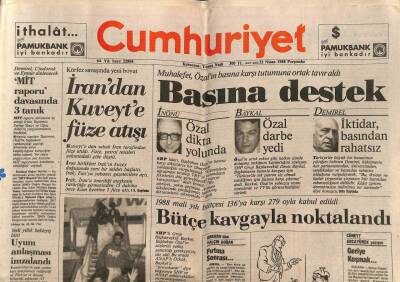 Cumhuriyet Gazetesi 21 Nisan 1988 - Ebu Cihad Toprağa Verildi , Şamda Acı Tören GZ85066 - 1