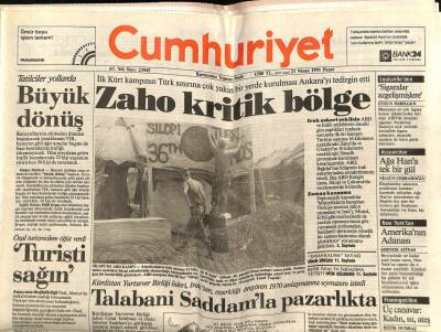 Cumhuriyet Gazetesi 21 Nisan 1991 - Talabani Saddamla Pazarlıkta GZ60892 - 1