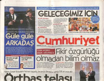 Cumhuriyet Gazetesi 21 Nisan 2016 - Usta Sanatçılardan Atilla Özdemiroğlunu Kaybettik - Sputnik Müdürüne Türkiye Yasağı GZ94560 - 1