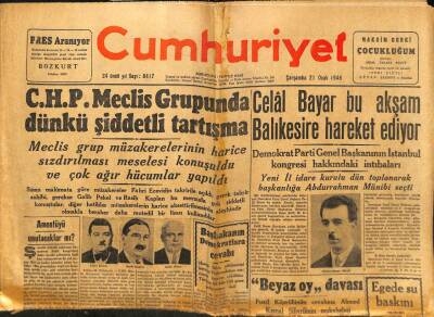 Cumhuriyet Gazetesi - 21 Ocak 1948 - Celal Bayar Balıkesire Hareket Ediyor GZ99446 - 1