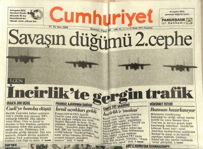 Cumhuriyet Gazetesi 21 Ocak 1991 - ABDli Komutan Schwarzkopf Nükleer Tesisler Ağır Hasar Gördü GZ122295 - 1