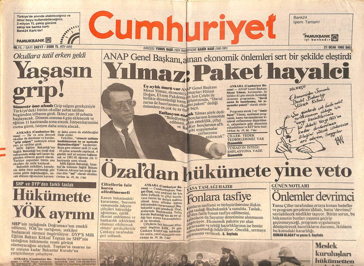 Cumhuriyet Gazetesi 21 Ocak 1992 - Vahşi Batı'nın Evinden Uzak Kovboyu RedKit , İçinde Çıkılmaz Sorunları Anında Çözer GZ159328 - 1