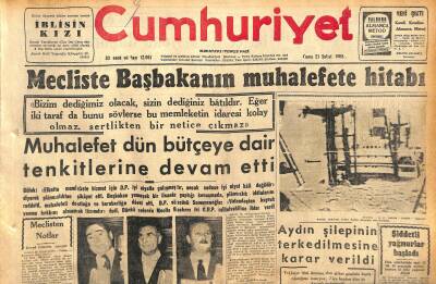 Cumhuriyet Gazetesi 21 Şubat 1958 - Aydın Şilepinin Terkedilmesine Karar Verildi - Mecliste Başbakanın Muhalefete Hitabı GZ120404 - 1
