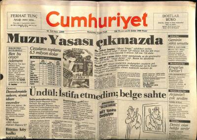 Cumhuriyet Gazetesi 21 Şubat 1988 - Doğum Günü Hediyesi GZ56867 - 1