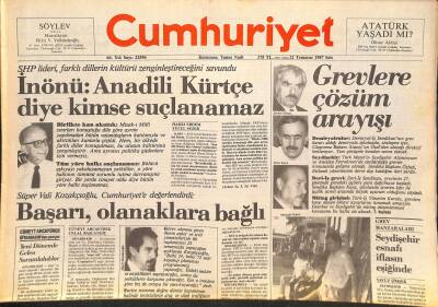 Cumhuriyet Gazetesi 21 Temmuz 1987 - Gorbaçovun Körfez Atağı - Seydişehir Esnafı İflasın Eşiğinde GZ127769 - 1