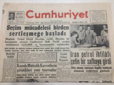 Cumhuriyet Gazetesi 22 Ağustos 1951 - İran Petrol İhtilafı GZ52829 - 1