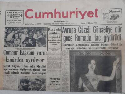 Cumhuriyet Gazetesi - 22 Ağustos 1952 - Değiştirme Birliğimiz Koreye Vardı, Rusyada Mühim Değişiklik GZ112873 - 1