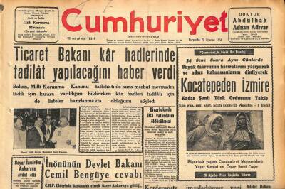 Cumhuriyet Gazetesi 22 Ağustos 1956 - Eisenhower Ve Nixon Rakipsiz - Ticaret Bakanı Kâr Hadlerinde Tadilat Yapılacağını Haber Verdi GZ119851 - 1