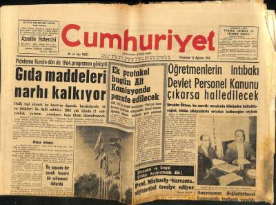 Cumhuriyet Gazetesi 22 Ağustos 1963 - Arthur Krim Atatürkün Filmi Bugün Çevrilemez GZ88362 - 1
