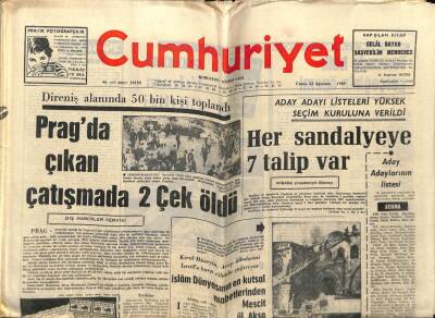 Cumhuriyet Gazetesi 22 Ağustos 1969 - Mescidi Aksa Yandı,Kral Hüseyin Cihat Çağrısı Yaptı GZ75957 - 1