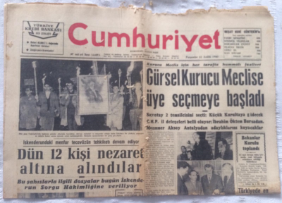 Cumhuriyet Gazetesi 22 Aralık 1960 - Gürsel Kurucu Meclise Üye Seçmeye Başladı - GZ19360 - 1