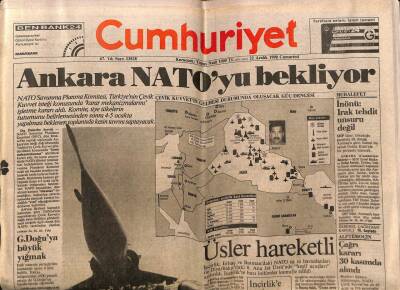 Cumhuriyet Gazetesi 22 Aralık 1990 - Ankara Natoyu Bekliyor GZ55541 - 1