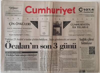 Cumhuriyet Gazetesi 22 Aralık 1998 - Öcalanın Son 3 Günü GZ25044 - 1