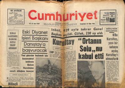Cumhuriyet Gazetesi 22 Ekim 1966 - Kömür Dağı Kaydı , 200 Çocuk Öldü GZ85049 - 1