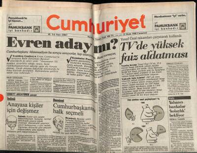 Cumhuriyet Gazetesi 22 Ekim 1988 - Doğum Günü Hediyesi GZ56893 - 1