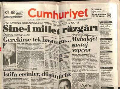 Cumhuriyet Gazetesi 22 Ekim 1989 - Doğum Günü Hediyesi GZ56938 - 1