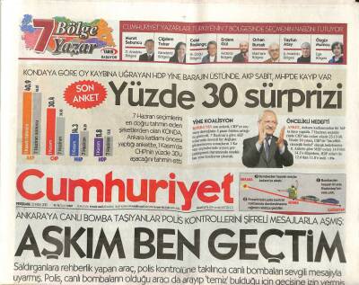 Cumhuriyet Gazetesi 22 Ekim 2015 - Milli Takım İmzaladı , Aziz Sancar Giydi - Putin , Esadı Sahaya Sürdü GZ94477 - 1