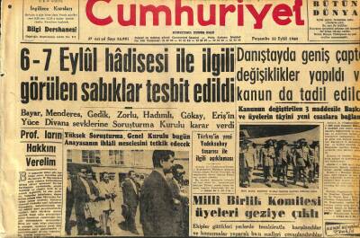 Cumhuriyet Gazetesi 22 Eylül 1960 - 67 Eylül Hadiseleri İle İlgili Sabıklar Tespit Edildi GZ110073 - 1