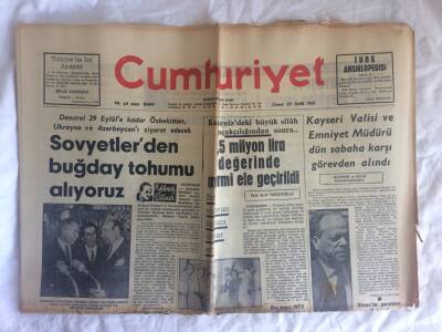 Cumhuriyet Gazetesi 22 Eylül 1967 - Sovyetlerden Buğday Tohumu Alıyoruz GZ73408 - 1